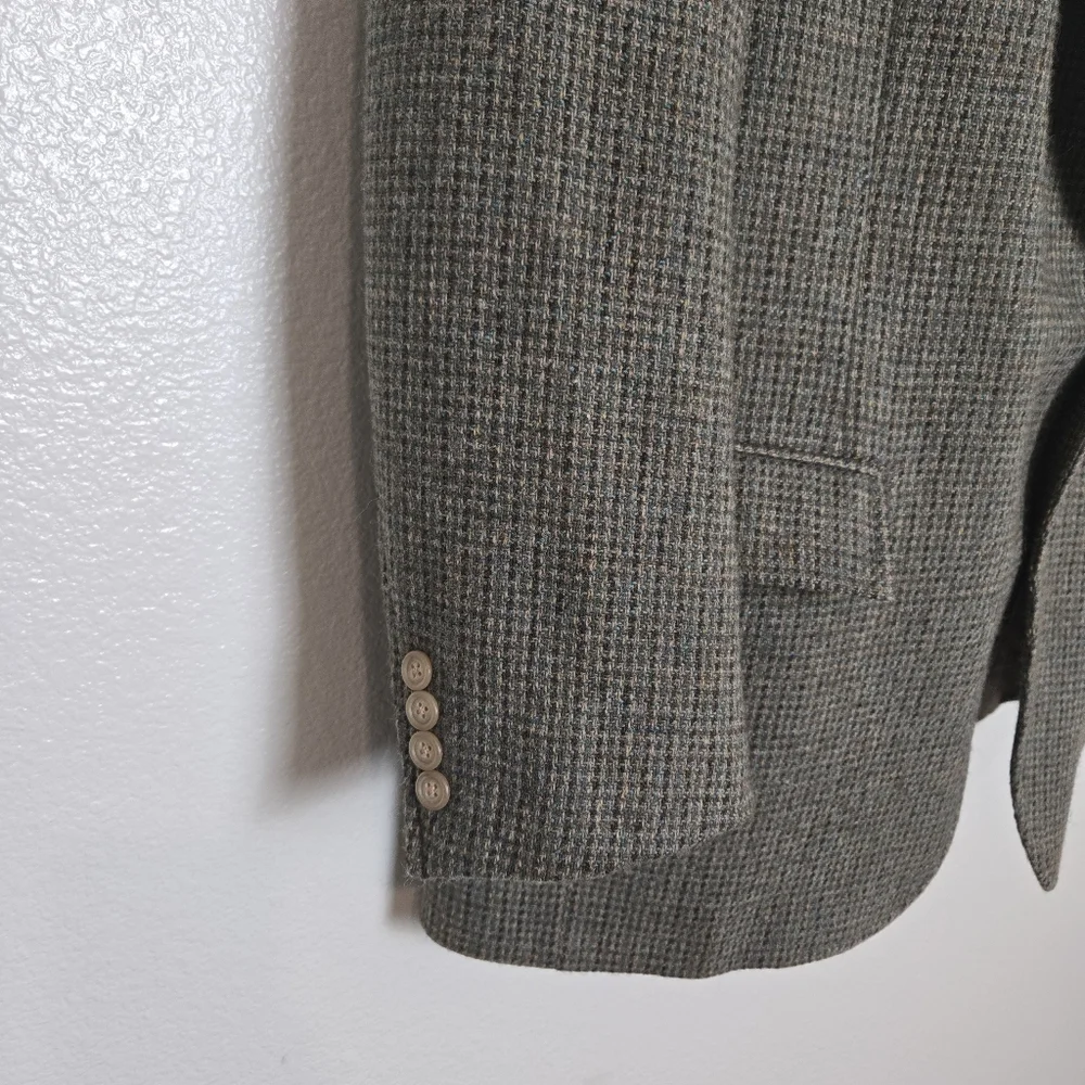 Vintage Polo by Ralph Lauren Houndstooth Wool Blazer‎ Mens 43 R Grandpacore USA